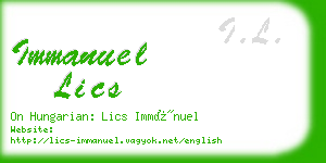immanuel lics business card